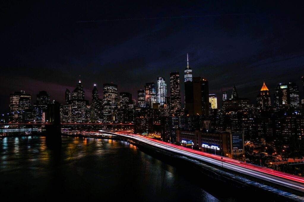 New York City skyline at night